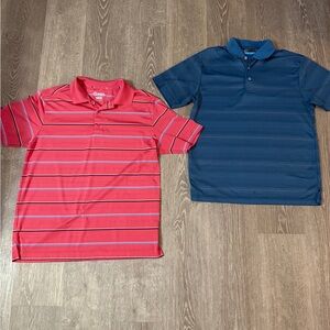 Lot of 2 -Golf Polo Shirts Mens Medium PGA Tour Short Sleeve